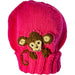 Market on Blackhawk:  Handmade Hat with Animal - Bright Pink with Monkey (2-4 yrs., 2.1 oz.)  |   Pretty Cute Creations by Judi