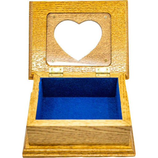 Market on Blackhawk:  Handmade Jewelry Boxes by CB's Woodworking - Heart Top with Blue Inside  |   CBs Woodworking