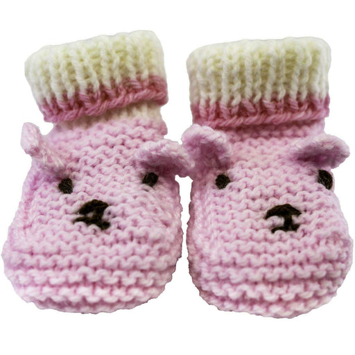 Market on Blackhawk:  Handmade Knitted Bear Hats & Bear Booties (Infants) - Pink Booties  |   Pretty Cute Creations by Judi