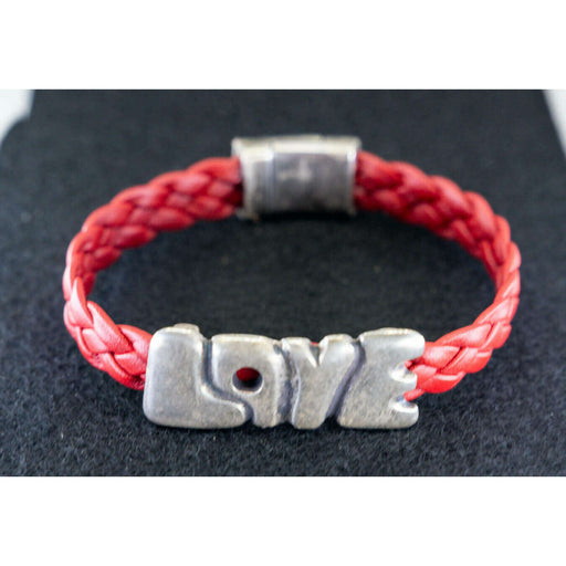 Market on Blackhawk:  Handmade Leather Bracelets - Love with Red (7.5" long, 0.6oz.)  |   Cowgirl Pretty