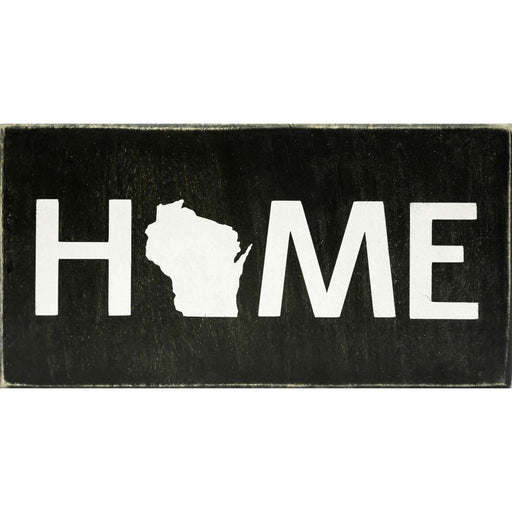 Market on Blackhawk:  Home with Wisconsin graphic - Handmade Painted Wood Sign - Default Title  |   Ceils Crafts