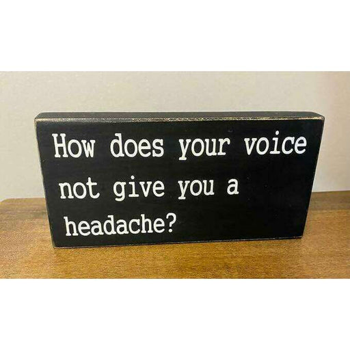 Market on Blackhawk:  How does your voice not give you a headache? handmade sign   |   Ceils Crafts