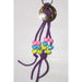 Market on Blackhawk:  Key Chain with Conch, Leather Lacing and Beads - Handmade Key Chain - Star Shape Purple Leather Lacing with Multi-Colored Heart Beads  |   Rag Rug Haven