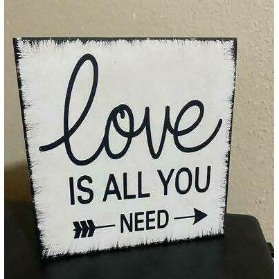 Market on Blackhawk:  Love is all you need - Handmade Painted Wood Sign   |   Ceils Crafts