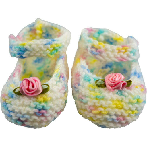 Market on Blackhawk:  Mary Janes Infant Booties - Pastel Variegated  |   Pretty Cute Creations by Judi