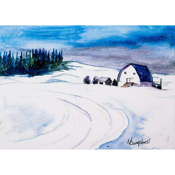 Market on Blackhawk:  Midwestern Winter - a 5" x 7" Watercolor Card with Envelope - Default Title  |   Natalie Campbell