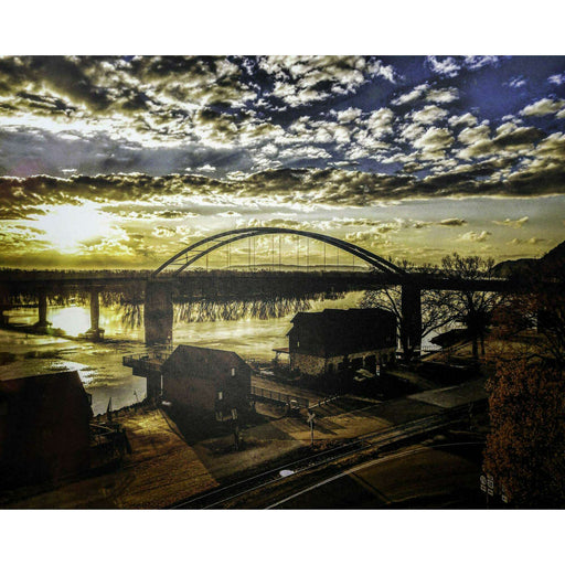 Market on Blackhawk:  Mississippi River Bridge in Marquette, IA Canvas Art - Default Title  |   Scott Boylen