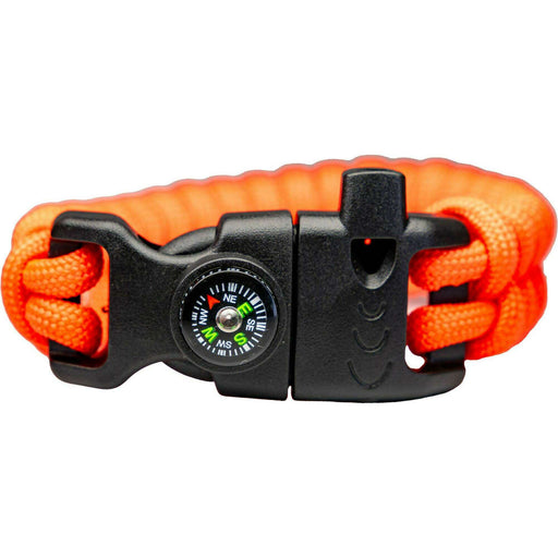 Market on Blackhawk:  Paracord Bracelets (for hiking, outdoors) - Red with compass, whistle, & flint - Fits wrists with 7.25" circumference - width = 0.63", height = 0.88", weight = 0.9 oz.  |   Cowgirl Pretty