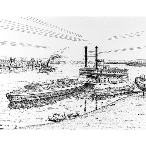 Market on Blackhawk:  Paul Porvaznik Historical Cards (etched painting) - Smoke Stacks and Paddle Wheels  |   Things That Garnish