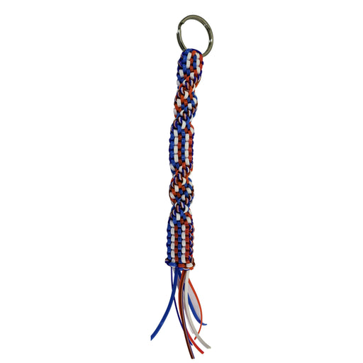 Market on Blackhawk:  Plastic Braided Zipper Pull & Key Chains - Key Chain & Zipper Pull: Red, White, & Blue, with Key Ring (approx 7")  |   Rag Rug Haven
