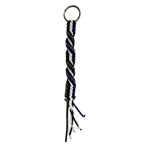 Market on Blackhawk:  Plastic Braided Zipper Pull & Key Chains - Key Chain & Zipper Pull:  Purple, White, Black, & Glow in the Dark, with Key Ring (approx 7")  |   Rag Rug Haven