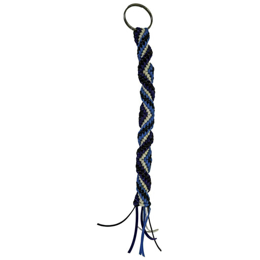 Market on Blackhawk:  Plastic Braided Zipper Pull & Key Chains - Key Chain & Zipper Pull: Blue, White, Purple, & Black, with Key Ring (approx 8")  |   Rag Rug Haven