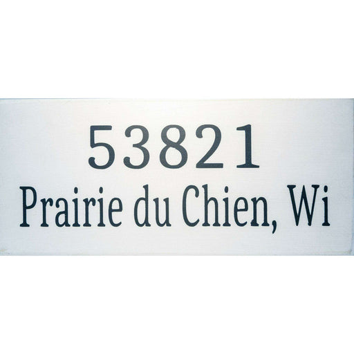 Market on Blackhawk:  Prairie du Chien, Wi 53821 - Handmade Painted Wood Sign - White Background  |   Ceils Crafts