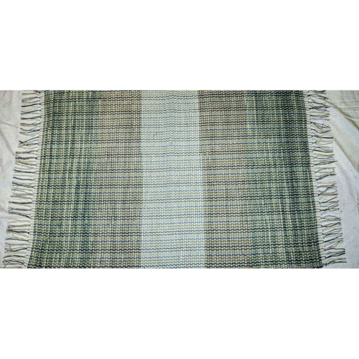 Market on Blackhawk:  Rag Rugs: Cotton (loom-made by hand) - Sage, Tan and Light Green (25" x41")  |   Rag Rug Haven