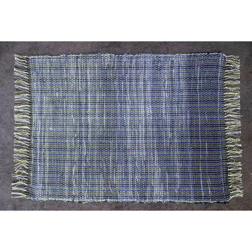 Market on Blackhawk:  Rag Rugs: Denim (loom-made by hand) - Blues (25" x 38")  |   Rag Rug Haven