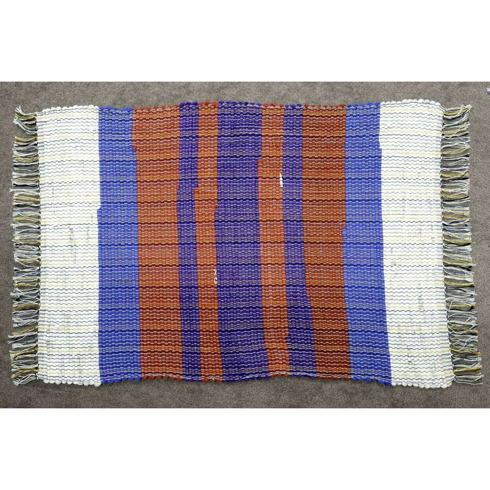Market on Blackhawk:  Rag Rugs: Knit (loom-made by hand) - Red, White, Blue & Purple (24.25" x 40")  |   Rag Rug Haven