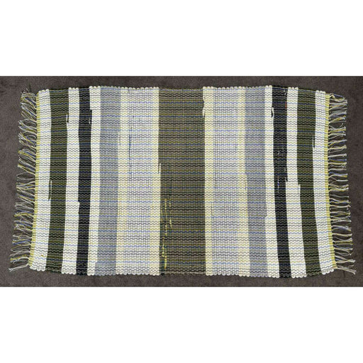 Market on Blackhawk:  Rag Rugs: Knit (loom-made by hand) - Greys, Whites, & Khakis (25" x 45")  |   Rag Rug Haven