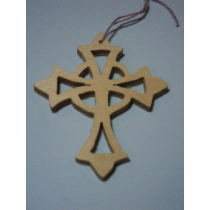 Market on Blackhawk:  Scroll Saw Wood Ornament: Cross with Points - wood cross w/ points ornament  |   Rag Rug Haven