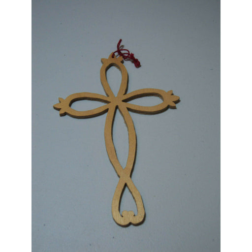 Market on Blackhawk:  Scroll Saw Wood Ornament: Loop Cross - wood loop cross ornament  |   Rag Rug Haven