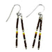 Market on Blackhawk:  Silver and Seed Bead Double Stick Earrings - Brown, White, Yellow, and Orange  |   LA MAISON RAVOUX