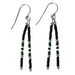 Market on Blackhawk:  Silver and Seed Bead Double Stick Earrings - Dark Green, Green, White  |   LA MAISON RAVOUX