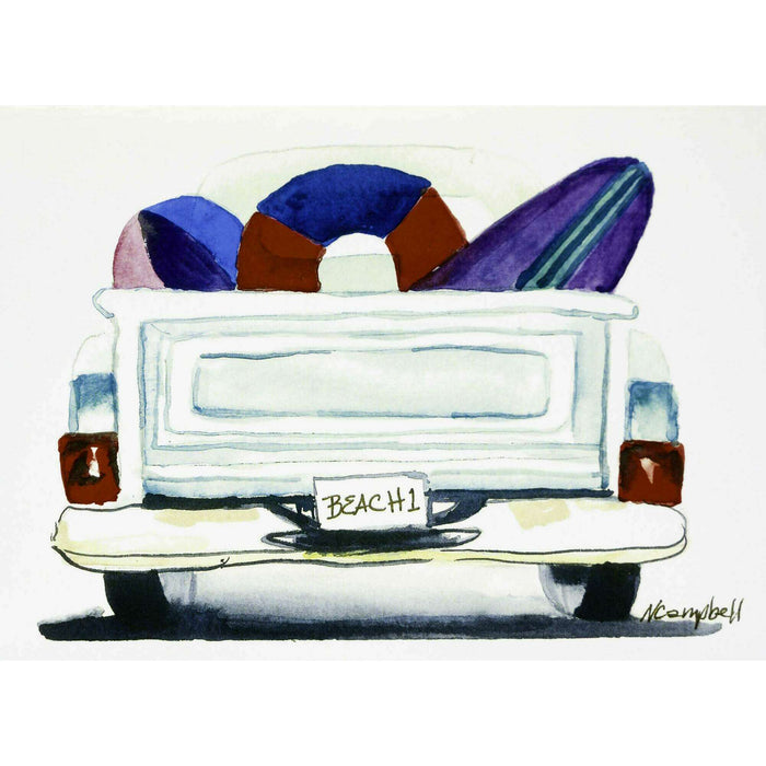 Market on Blackhawk:  Truck Watercolor Card (5" x 7") - 5" x 7" Card with Envelope  |   Natalie Campbell