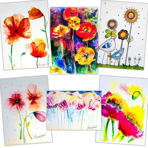 Market on Blackhawk:  Watercolor Card Pack Themes (6 Cards + 6 Envelopes) - Summer Pack 1  |   Natalie Campbell