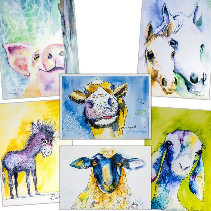 Market on Blackhawk:  Watercolor Card Pack Themes (6 Cards + 6 Envelopes) - Animal Pack 3  |   Natalie Campbell