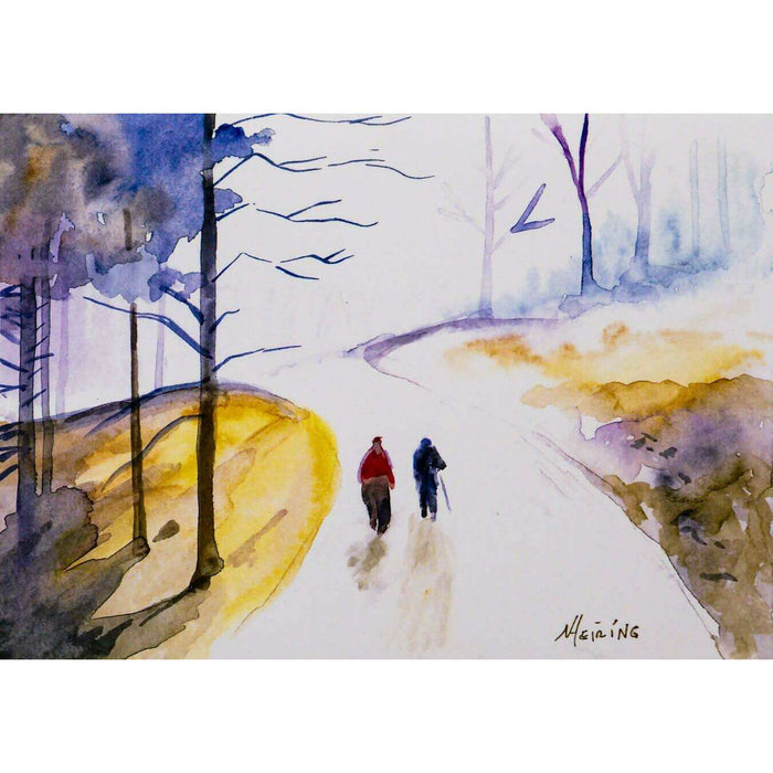 Market on Blackhawk:  Winter Walk - a 5" x 7" Watercolor Card with Envelope - Default Title  |   Natalie Campbell