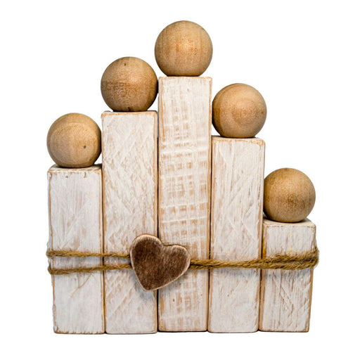 Market on Blackhawk:  Wood Block Family (2 to 5 person family, handmade) - 5 Person Family  (4.5" x 0.87" x 5.5")  |   Ceils Crafts
