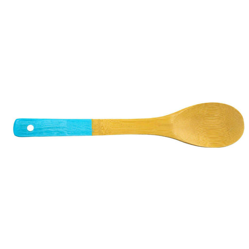 Market on Blackhawk:  Wooden Kitchen Utensils (#3063) - Baby Blue Handle spoon  (2.31" x 11.88" x 0.25", 1.4 oz.)  |   Quilts by Barb