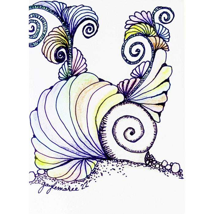 Market on Blackhawk:  Zendoodle Greeting Card with Envelope by gaylemarie (13) - Pastel Snail  |   Things That Garnish