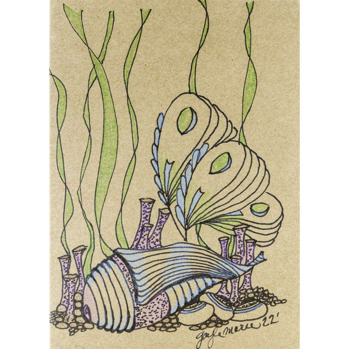 Market on Blackhawk:  Zendoodle Greeting Card with Envelope by gaylemarie (22) - Seashell  |   Things That Garnish