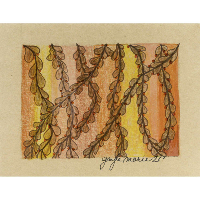 Market on Blackhawk:  Zendoodle Greeting Card with Envelope by gaylemarie (36) - Yellow & Orange Seaweed  |   Things That Garnish