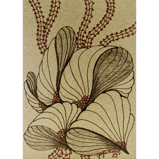 Market on Blackhawk:  Zendoodle Greeting Card with Envelope by gaylemarie (47) - Red Brown Shells  |   Things That Garnish