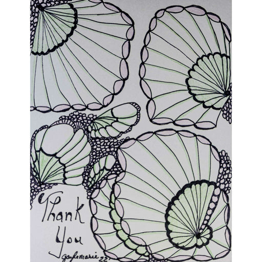 Market on Blackhawk:  Zendoodle Greeting Card with Envelope by gaylemarie (50) - Thank You - Shells  |   Things That Garnish