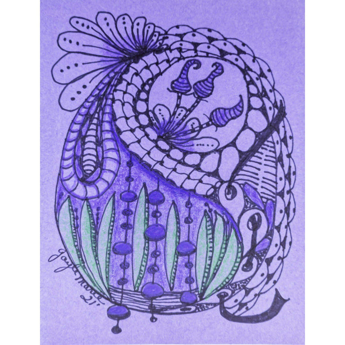 Market on Blackhawk:  Zendoodle Greeting Card with Envelope by gaylemarie (53) - Purple Twisted  |   Things That Garnish