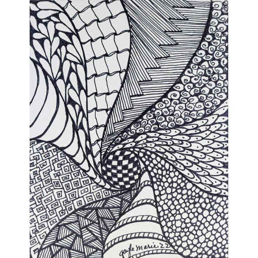 Market on Blackhawk:  Zendoodle Greeting Card with Envelope by gaylemarie (66) - Black & White Spiral  |   Things That Garnish