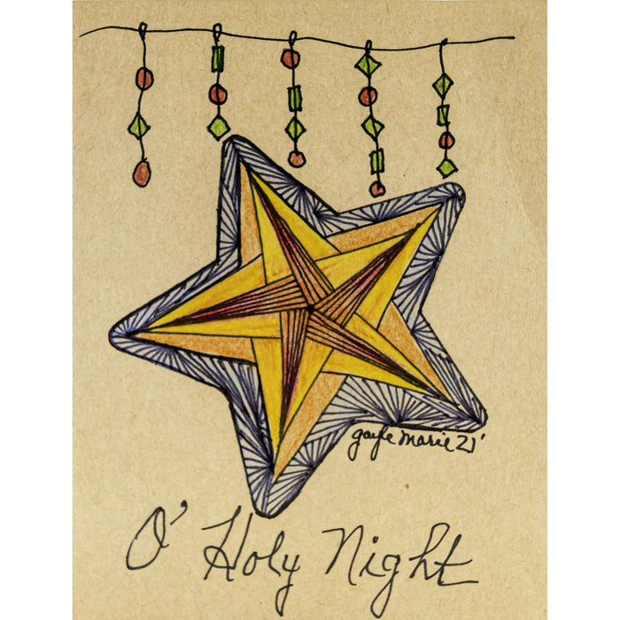 Market on Blackhawk:  Zendoodle Greeting Card with Envelope by gaylemarie (71) - Oh Holy Night (Christmas)  |   Things That Garnish