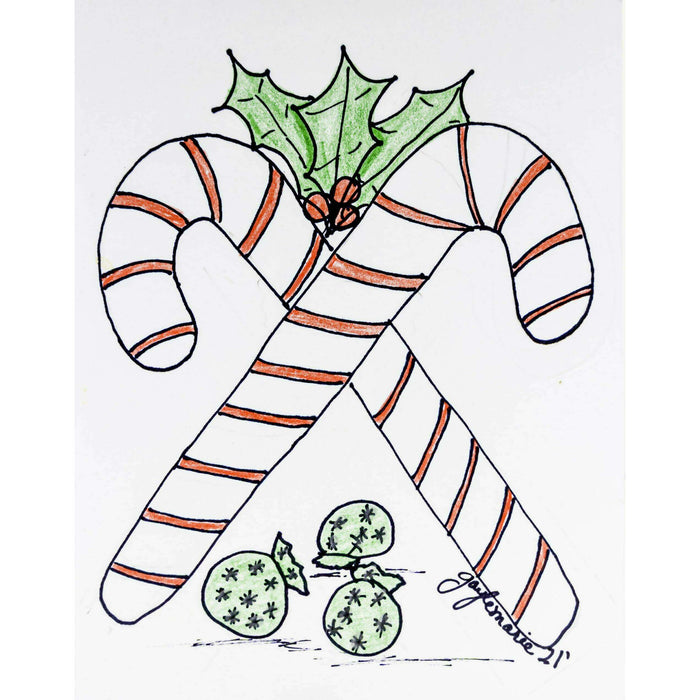 Market on Blackhawk:  Zendoodle Greeting Card with Envelope by gaylemarie (74) - Christmas Candy Cane  |   Things That Garnish