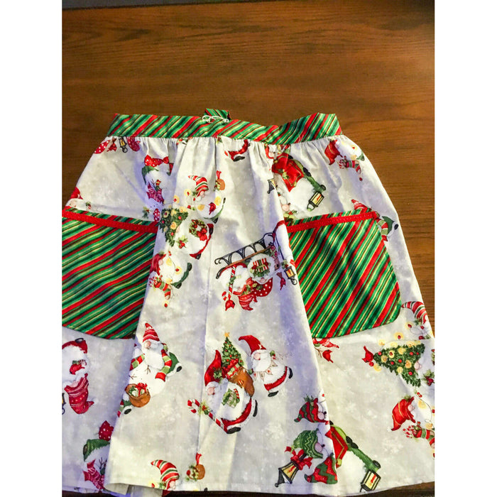 Market on Blackhawk:  Aprons & Reversable Aprons - Reversable Navy Blue with White Snowflakes   (17" L x 33" waist, with two-24" ties)  |   O Baby Creations & Kathys Simply Cakes