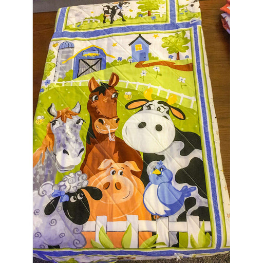 Market on Blackhawk:  Baby Quilts - Handmade - Cartoon Farm Animals  (44" x 0.25" x 58", 1.19 lbs.)  |   O Baby Creations & Kathys Simply Cakes