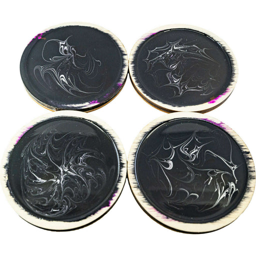 Market on Blackhawk:  Resin Coasters - Midnight Sky  (4" x 4" x 0.38", 7.4 oz for 4 coasters)  |   Mystic Creations