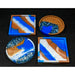 Market on Blackhawk:  Resin Coasters - Earth-n-Blue  (4" x 4" x 0.38", 7.4 oz for 4 coasters)  |   Mystic Creations