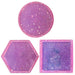 Market on Blackhawk:  Resin Coasters - Glittery Pink   (4" x 4" x 0.25", 9 oz. for 3 coasters)  |   Mystic Creations