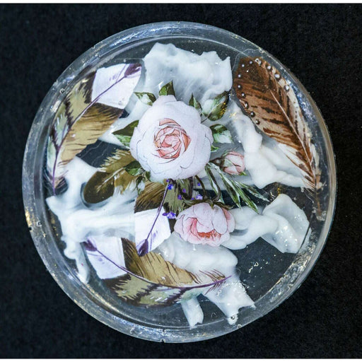 Market on Blackhawk:  Resin Coasters - Flowery Feathers  (4" x 4" x 0.25", 4 oz.)  |   Mystic Creations