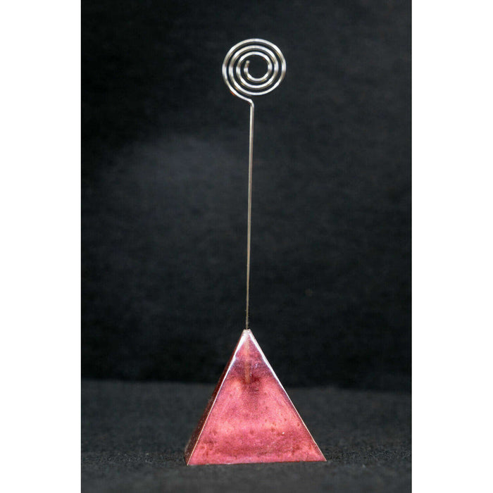 Market on Blackhawk:  Resin Tabletop Pyramid Decor - Red Dense Sparkles WITH Note Holder  (1.63" x 1.63" x 1.75" - without Note Holder, 1.2 oz.)  |   Mystic Creations