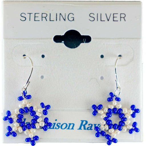 Market on Blackhawk:  Snowflake Trade Bead Earrings - White & Blue  |   LA MAISON RAVOUX