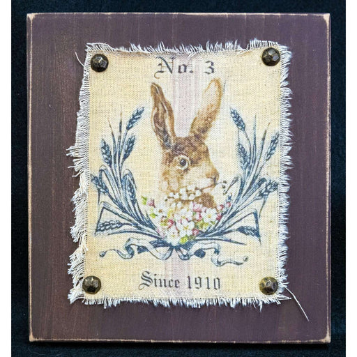 Market on Blackhawk:  Vintage Bunny fabric on wood   |   Ceils Crafts